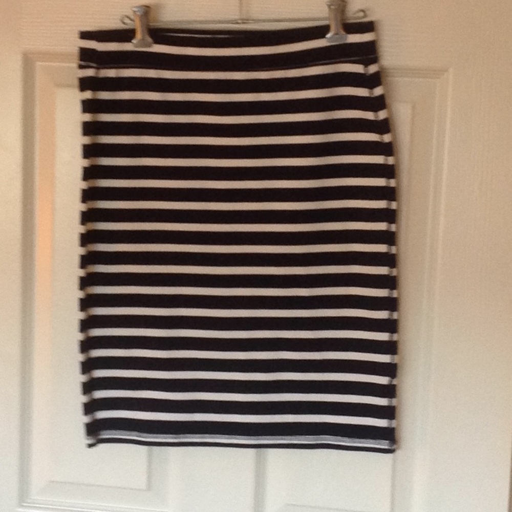 Body con, navy blue and white stripe mini.